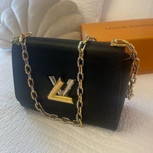 LVblack+g&s.hardware;Epi Grained cowhide-leather/AUTHENTIC! TWIST collection